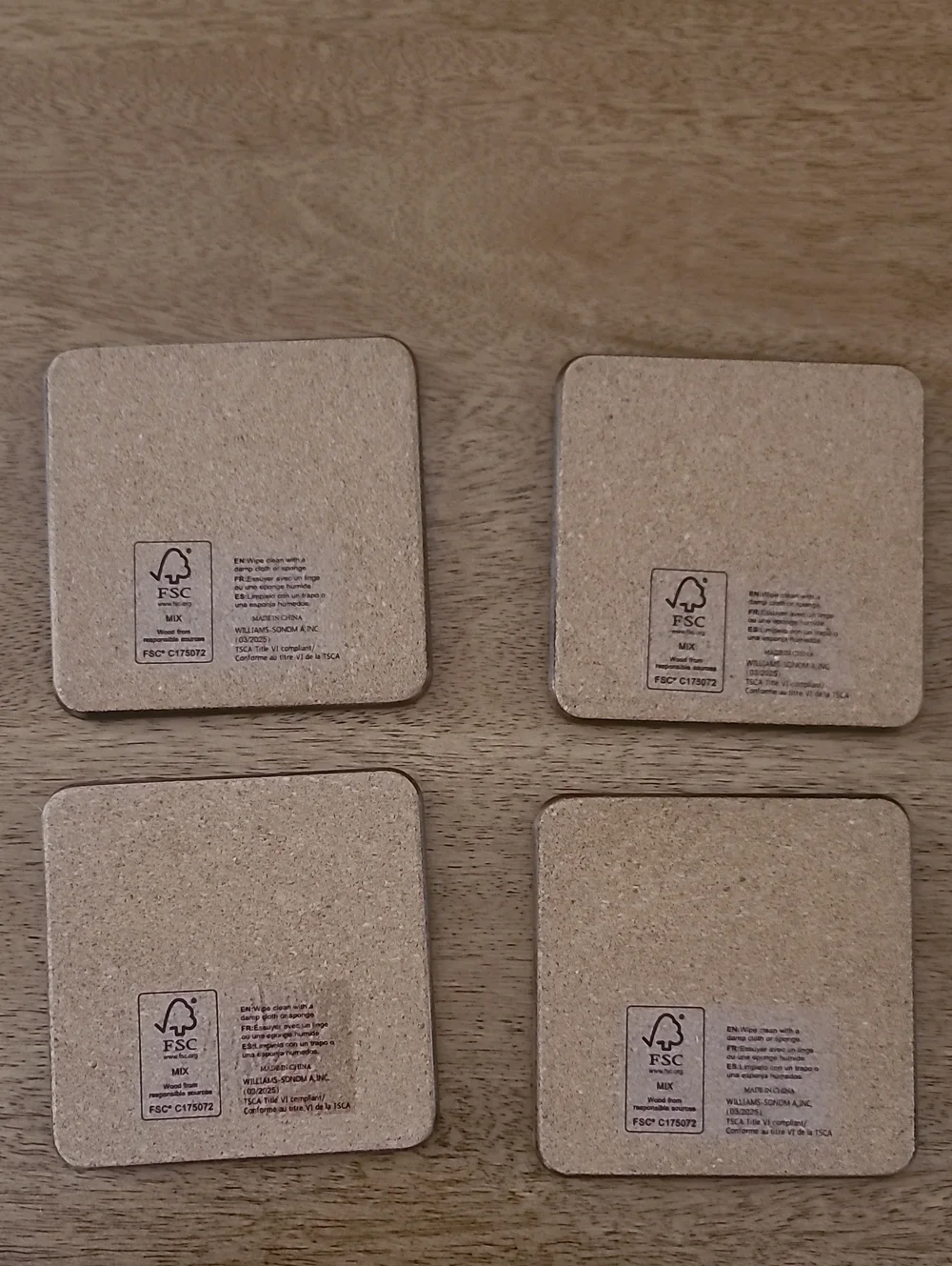 NEWPottery Barn Set of 4 Halloween Ghost Coasters - Neutral Linen Look